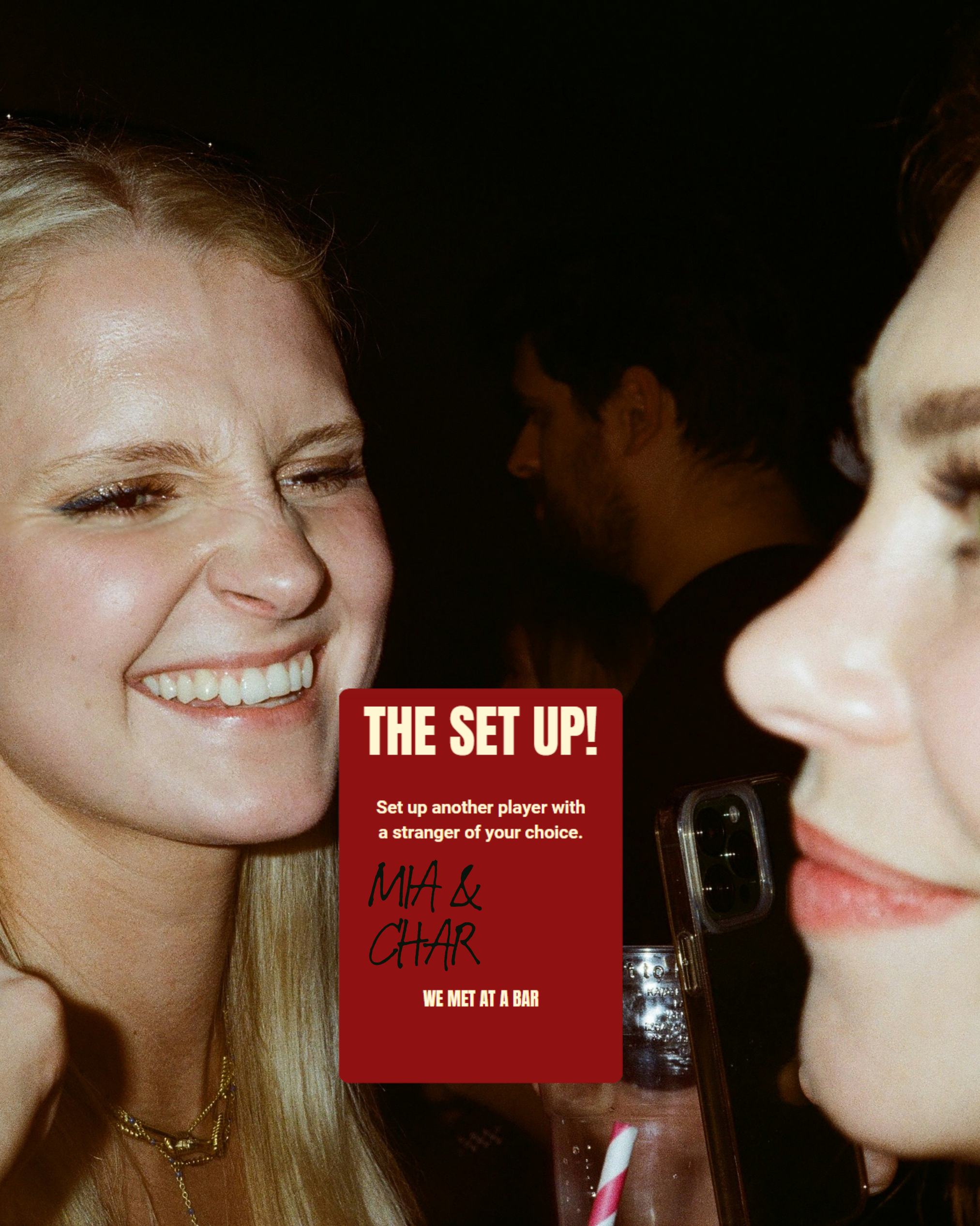 WE MET AT A BAR drinking game